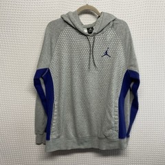 Jordan Dark Grey Heather/Deep Royal Graphic Hoodie Men L China Polyester/Spandex