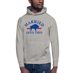 Married Into This Buffalo Football Bills Hoodie Husband Wife S,M,L,XL,2X,3X