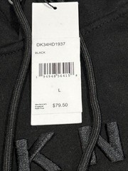 DKNY Hoodie Mens Larger Black Fleece Long Sleeves Hooded Sweatshirt Pullover NWT