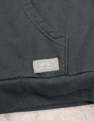 Eddie Bauer Sherpa Lined Hoodie Mens Large Black Full Zip Jacket Outdoor Pockets