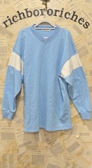 Free People Long Sleeve V Neck Fleece Mini Dress Graphic Baltic Sea S NEW