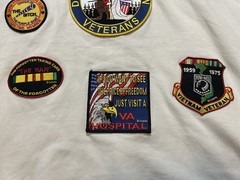 ESY Sweatshirt Men XL American Flag Full-Zip with 8 Sewn Vietnam Veteran Patches