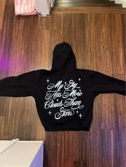 Black Hoodie M Long Sleeve Graphic Print ‘My Sky Has More Clouds Than Stars’