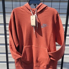 Nike Men’s Rust Fleece Hooded Pullover Hoodie Logo