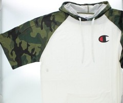 Champion Men’s Hoodie T-Shirt Big & Tall Raglan Short Sleeve, Color Block Jersey