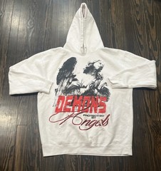 Vlone x NAV Demons Protected By Angels Hoodie Men’s 2XL White Cotton Polyester
