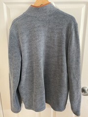 Men’s All Season Blue Sherpa Fleece Pullover Sweatshirt, Size Large Reg