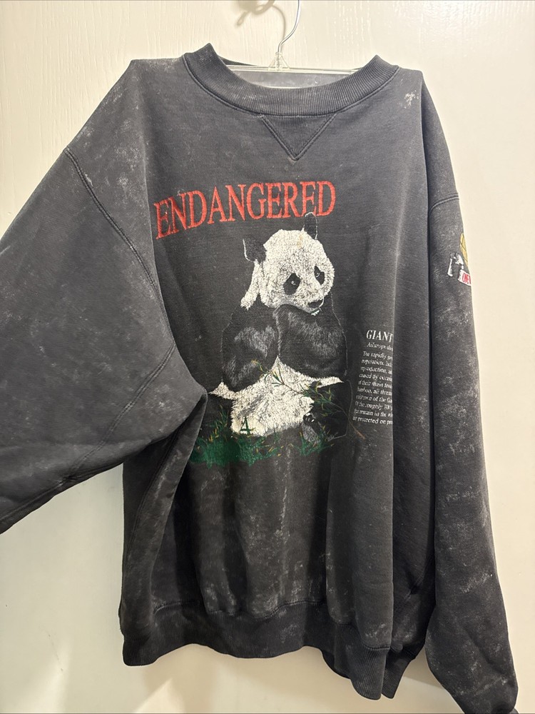 Vintage Galt Sand Sweatshirt Mens Large Black GIANT PANDA China Excursion 90s