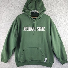 Vintage Nike Team Michigan State Spartans Center Swoosh Raised Letter Hoodie XL