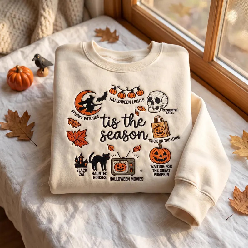 Tis The Season Halloween Sweatshirt Spooky Fall Autumn Holiday Apparel