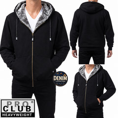 Pro Club Pile Full Zip Up Hoodie Heavyweight Thick Jacket Sweatshirts Size S-5XL