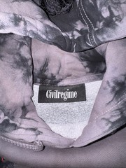 Civil Regime Hoodie XL Blue Purple Black Tie Dye Roses Floral Embroidered Gothic