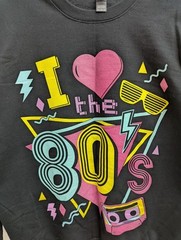 I love the 80s Unisex Size XL Black Colorful Long Sleeve Sweatshirt