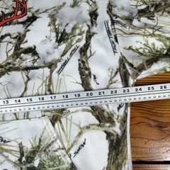 Vtg True Timber men size Large white snow camo pull over fleece hoodie USA