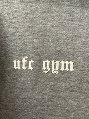 Men’s UFC Gym Training Casual Hoodie Gray White Spellout Sz S “Push Yourself”