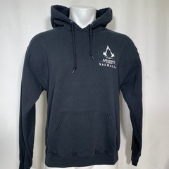 Assassins Creed Valhalla Lapel Ornate Creed Ubisoft Black Hoodie Men’s LARGE