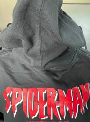 Marvel Universal Studios Spider-Man Embroidered Black Hoodie Adult S Exc. Condit