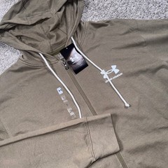 Under Armour Rival Terry LC Full Zip Hoodie Mens Green Large NEW
