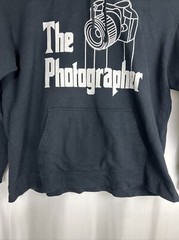 Mens XXL Pullover Hoodie Black White The Photographer Godfather Theme