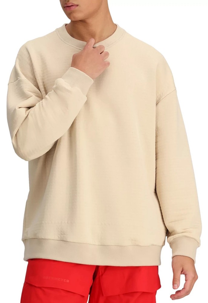 NWT Men’s Obermeyer Explorer Tech Crewneck Sweatshirt Large Cement $159