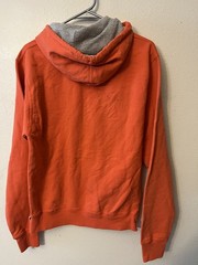Champion Hoodie Mens Size S Orange W/ Logo Hooded Small