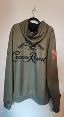 Crown Royal Logo 3XL Military Army Green Pullover Hoodie Promo Sweatshirt