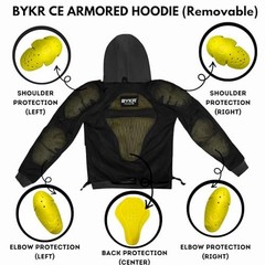 BYKR Motorcycle Hoodie For Men Women CE Armored Sweatshirt