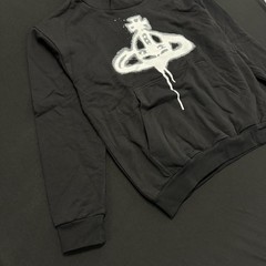 Vivienne Westwood Hoodie Spray Orb Pullover Men Size Medium Black Organic Cotton