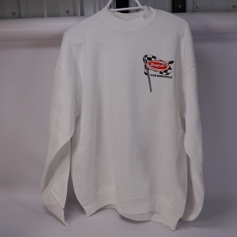 Snap On Turning Up The Screws White Pullover Sweatshirt New Size XL X-Large
