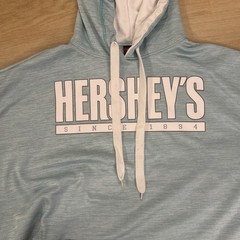Hersheys Men’s 2XL Long Sleeve Hoodie Light Heather Green