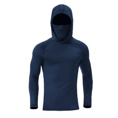 Men Hoodie Long Sleeve T-Shirts, UPF 50+ Sun Protection Hooded