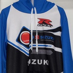Suzuki GSX-R Men’s L Blue/White/Black Graphic Print Fleece Pullover Hoodie