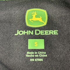 John Deere Hoodie Men Small Black Kangaroo Pocket Hooded Sweatshirt Pullover NWT