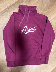 Ariat REAL Men’s Burgundy Pullover Hoodie Logo Graphic Fleece Pockets Size M