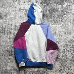 Champion Hoodie Adult M Colorblock Patchwork Cut & Sew Outdoor Colorful Preppy