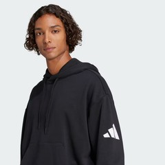 adidas men Essentials Loose-Fit 3 Bar Logo French Terry Hoodie