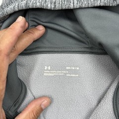 Under Armour Hoodie Mens M Gray Pullover Fleece Hooded Pockets Zip Logo