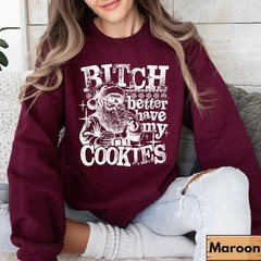 Funny Santa Sweatshirt Christmas Holiday Festive Apparel Top