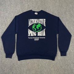 VINTAGE FIU Alternative Spring Break 1999 Sweatshirt Adult L Blue University 90s