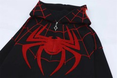 Spider-Man Unisex Oversized Hoodie Full Zip Hooded Sweatshirts Embroider Jacket