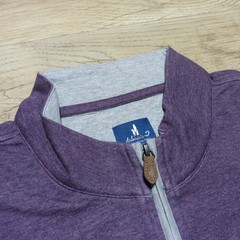 JOHNNIE-O Mens L LARGE SULLY PULLOVER 1/4 ZIP ROYAL PLUM PURPLE GOLF SWEATSHIRT