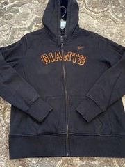 Nike San Francisco Giants Black Zip Up Hoodie Size Large Mens Active Walking