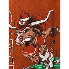 Texas Longhorns Cartoon Bevo Hook Em Vintage 80s Jerzees Made in USA Size XL