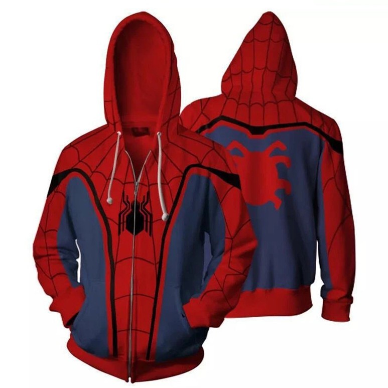 Spider Man Far From Home Peter Parker Spiderman Hoodie Sweatshirts Zipper Jacket