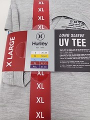 Hurley Men’s Sunny Side Hybrid Stretch Tagless UV T-Shirt XL Grey