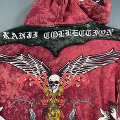 Kanji Jeans Full Zip Hoodie Men’s 3XL Y2K Graphics Front and Back SEE PICS