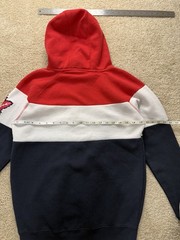 Canada 1867 Colorblock Hoodie Red White Blue Maple Leaf Sleeve Size Small