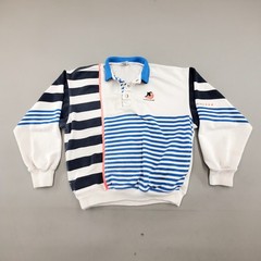 Vintage 80s HEAD Ski Retro Colorblock Collared 1/4 Button Henley Sweatshirt M