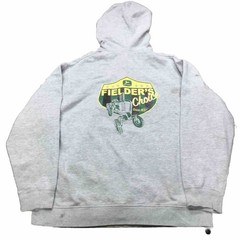 John Deere Mens Gray Full Zip Hoodie Sweatshirt XL Tractor Graphic Stained Read