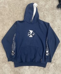 Vintage Sapphire Lounge Skull & Cross Tribal Embroidered Hoodie XL